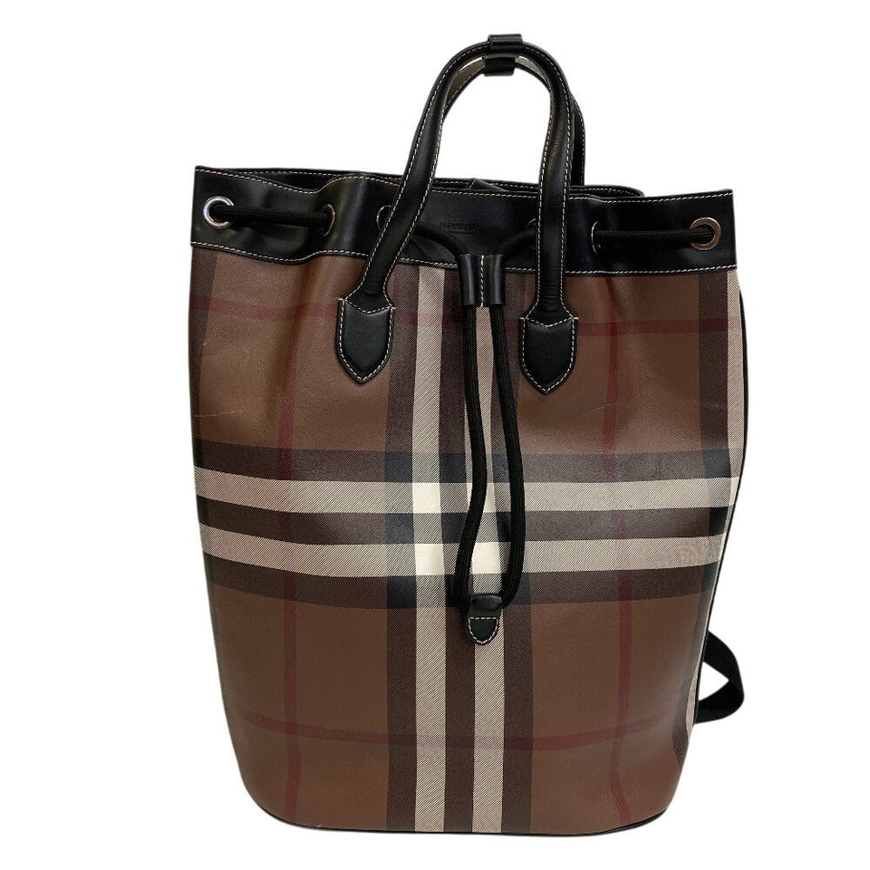 Burberry Backpack PVC, Leather Brown Nova Check