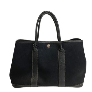 Hermes Handbag leather black Garden party TPM