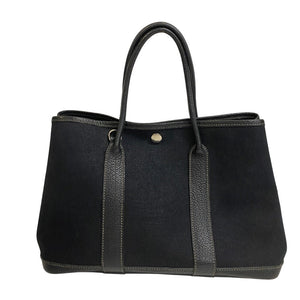 Hermes Handbag leather black Garden party TPM