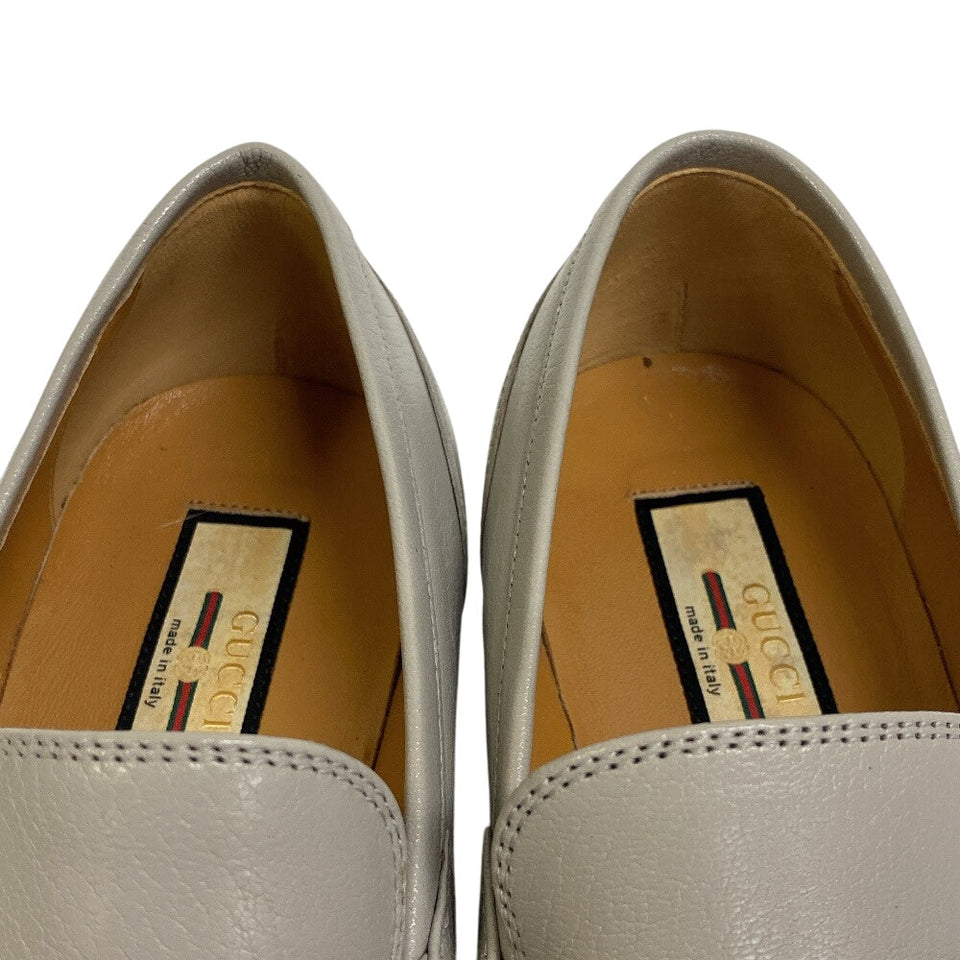 Gucci loafers 655579 leather gray Sherry 6 1/2