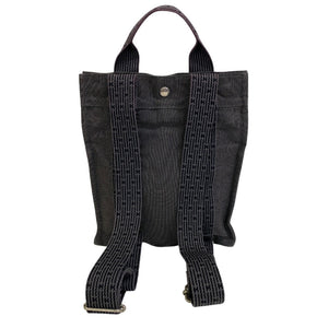 Hermes Backpack canvas black Her Line Sac A DosPM