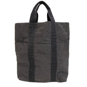 Hermes Tote Bag canvas black Her Line Cabas