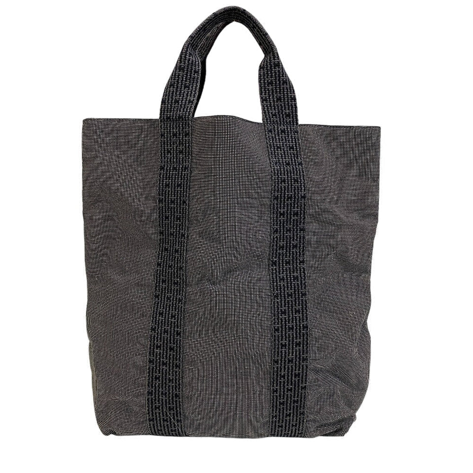 Hermes Tote Bag canvas black Her Line Cabas