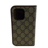 Gucci iPhone case 760185 leather Brown GG Supreme