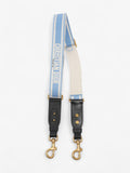 Christian Dior Adjustable Shoulder Strap With Ring Cornflower Blue / White / Gold Canvas