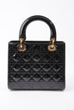 Lady Dior Black Patent Leather Medium