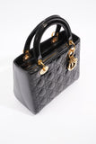 Lady Dior Black Patent Leather Medium