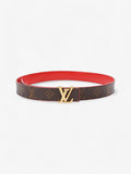 Louis Vuitton LV Iconic Reversible Belt Monogram / Red Coated Canvas 80cm / 32"