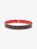 Louis Vuitton LV Iconic Reversible Belt Monogram / Red Coated Canvas 80cm / 32"