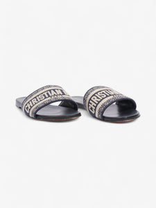 Christian Dior Dway Slides Navy / White Canvas EU 37.5 UK 4.5
