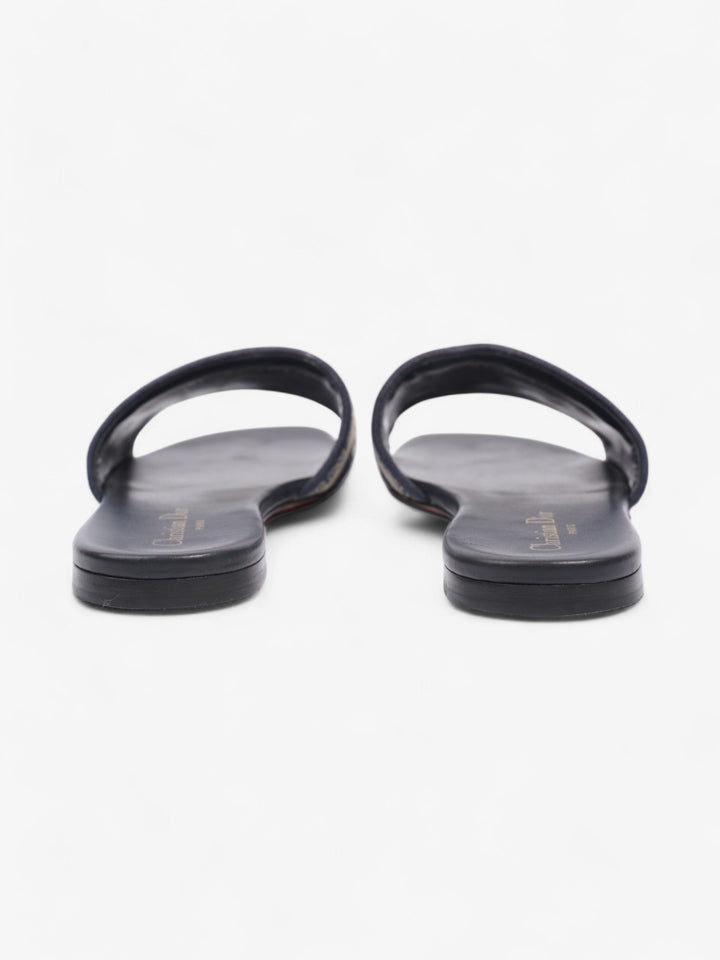 Christian Dior Dway Slides Navy / White Canvas EU 37.5 UK 4.5