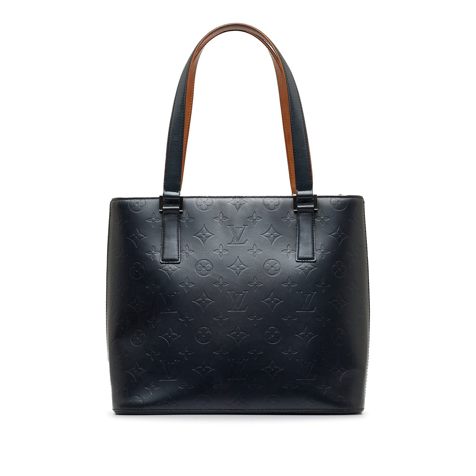Blue Louis Vuitton Monogram Mat Stockton Tote Bag