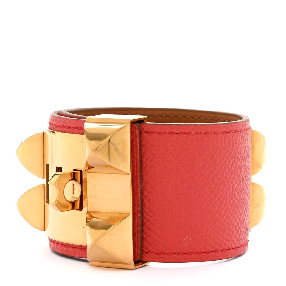 Hermes Epsom Collier De Chien CDC Bracelet S Rose Jaipur