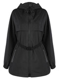 Luxury Burberry EKD Print Belted Lightweight Short Parka Black