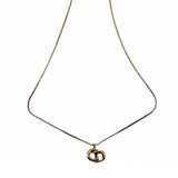 CHRISTIAN Women Dior CD Logo Necklace Gold