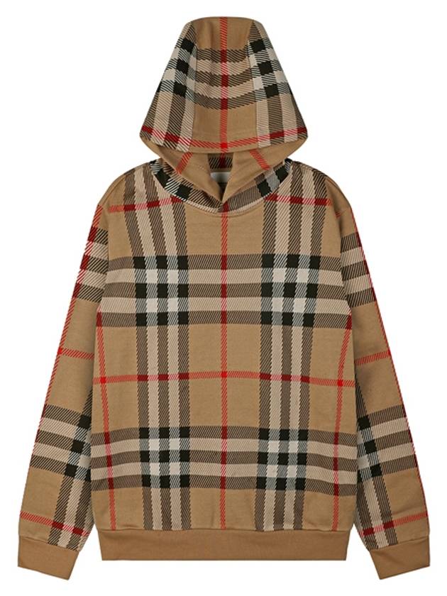 Luxury Burberry Check Cotton Jacquard Hoodie Beige