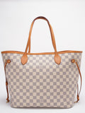 Louis Vuitton MM Damier Azur Beige Tote Bag with Removable Pouch