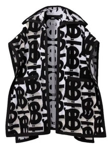 Luxury Burberry Logo Monogram Allover Cape Black