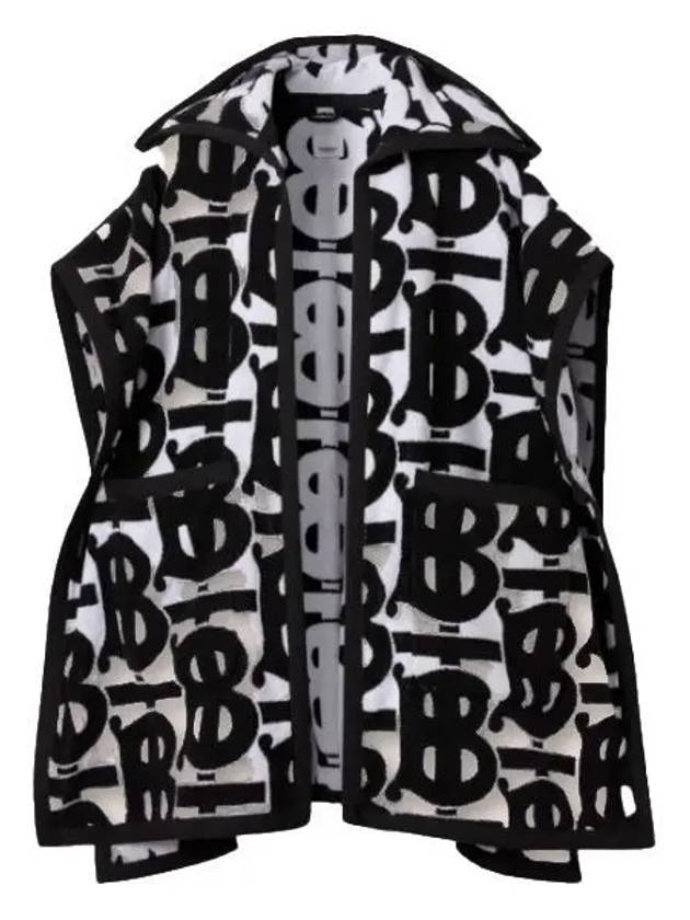 Luxury Burberry Logo Monogram Allover Cape Black
