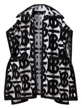 Luxury Burberry Logo Monogram Allover Cape Black