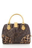 Louis Vuitton Brown Monogram Leopard Pleated Steamer Handbag