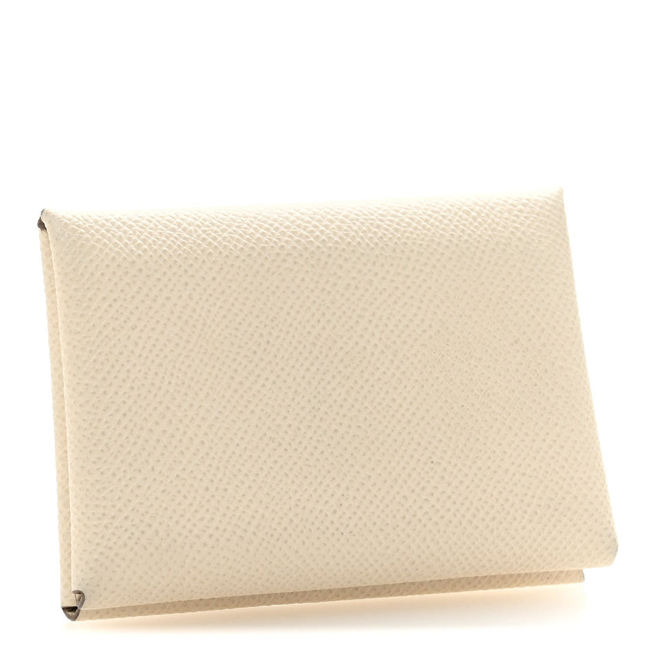 Hermes Epsom Calvi Duo Card Case Craie