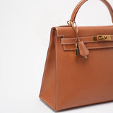 Hermes Vintage Gold Kelly Sellier 32 Epsom D Square 2000