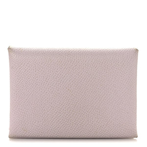 Hermes Epsom Calvi Duo Card Case Mauve Pale