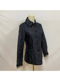 Luxury Burberry WoMen's Diamond Quilted Thermoregulated Check Jacket Midnight