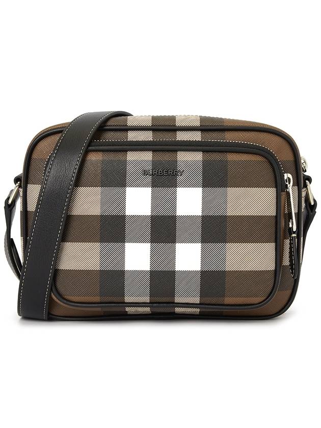 Luxury Burberry Men's Check Logo Messenger Cross Bag Brown