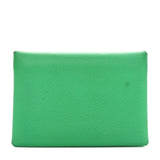 Hermes Epsom Verso Calvi Duo Card Case Vert Comics Vert Fizz