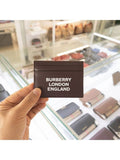 Luxury Burberry Logo Leather Card Wallet Burgundy