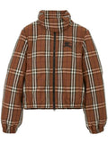 Luxury Burberry Check Nylon Down Padding Dark Birch Brown