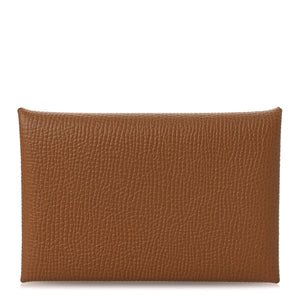 Hermes Epsom Calvi Card Case Gold