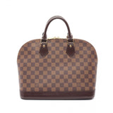 Louis Vuitton Damier Ebene Alma MM Handbag,Brown