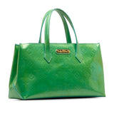 Louis Vuitton Monogram Verney Handbag Patent Leather Blue Lagoon Green Lady Lagoon