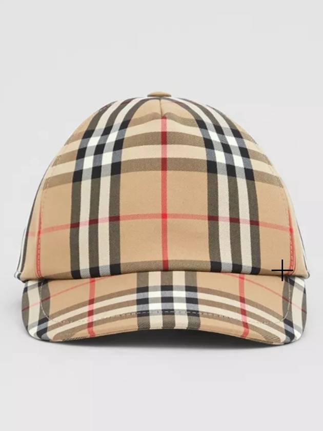 Luxury Burberry logo applique vintage check ball cap beige