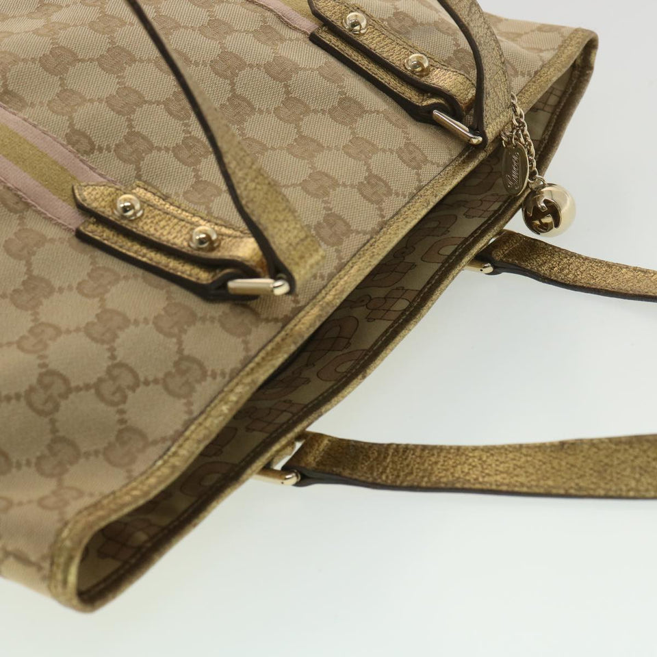 Gucci GG Canvas Tote Bag Beige Gold 137396 ac1626