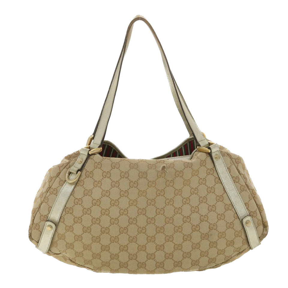 Gucci GG Canvas Shoulder Bag Beige 130736 ac1684