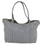 Gucci GG Canvas Shoulder Bag Leather Light Blue 197953 ac1765