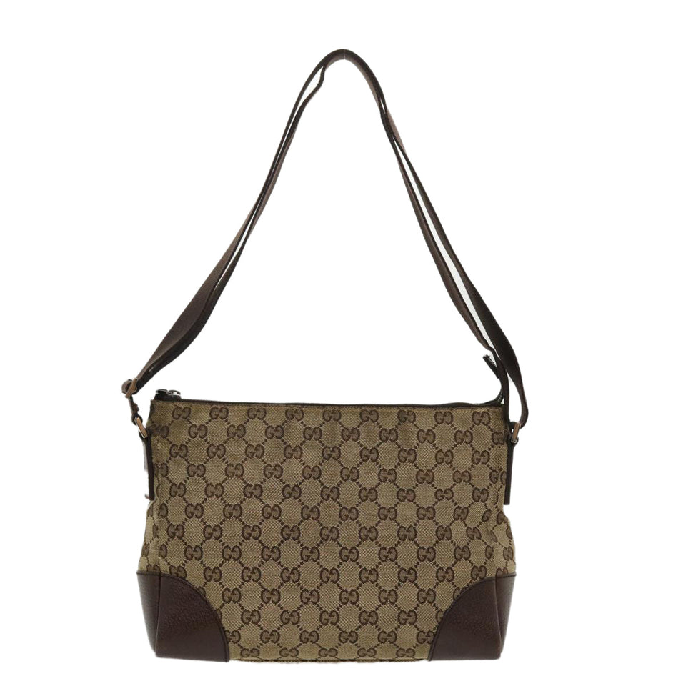 Gucci GG Canvas Shoulder Bag Canvas Beige Brown 114273 ac1767