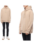 Luxury Burberry Embroidered EKD Cotton Hoodie Beige