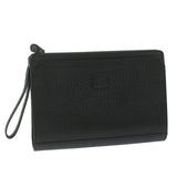 Luxury BurberrySs Clutch Bag Leather Black Auth ac2560