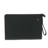 Luxury BurberrySs Clutch Bag Leather Black Auth ac2560