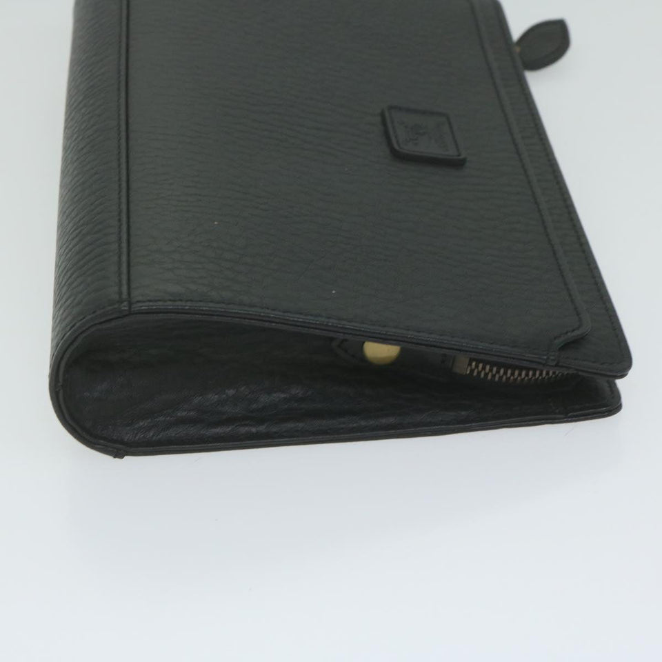 Luxury BurberrySs Clutch Bag Leather Black Auth ac2560