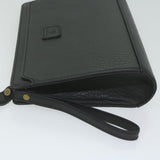 Luxury BurberrySs Clutch Bag Leather Black Auth ac2560