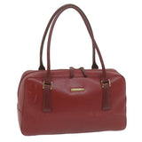 Luxury Burberry Shoulder Bag Leather Red Auth ac2696