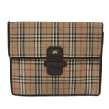 Luxury BurberrySs Nova Check Clutch Bag Canvas 2Set Beige Brown Auth ac2698
