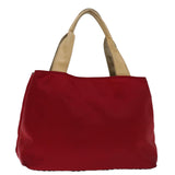 Luxury Burberry Nova Check Hand Bag Nylon Red Auth ac2835