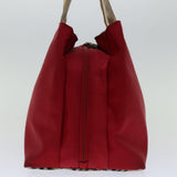 Luxury Burberry Nova Check Hand Bag Nylon Red Auth ac2835